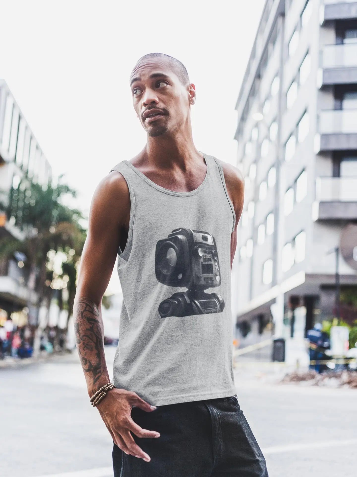 Robot Boombox Head - Unisex Tank Top - NEXTHREADZ Apparel Inc