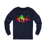 Two Robots In A Forest - Unisex Jersey Long Sleeve T-Shirt - NEXTHREADZ Apparel Inc